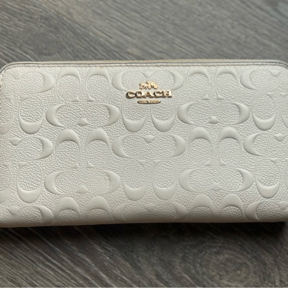 Coach White Embossed Wallet